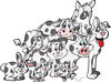 Rabbit, Mouse, Fish, Cat, Bird, Pig, Dog, Cow And Horse With Matching Cloned Coa...