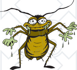 Clipart Illustration of a Nasty Cockroach Dripping With Goo