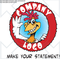 Royalty-free (RF) Clipart Illustration of a Red And White Rooster Character Logo