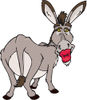 Royalty-Free Vector Clip Art Illustration of a Kiss Ass Donkey With Puckered Lips