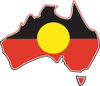 Australian Aboriginal Flag In The Shape Of The Continent