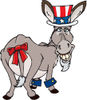Patriotic Uncle Sam Independence Day Or Tax Time Donkey Looking Back