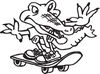 Black And White Crocodile Skateboarding
