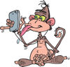 Drooling Wise Monkey Using a Cell Phone Music Player