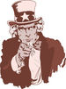 Sepia Uncle Sam Pointing Outwards