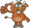Happy Brown Bull Giving a Thumb up