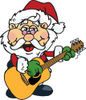 Happy Santa Claus Playing a Christmas Guitar