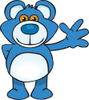 Blue Teddy Bear Waving