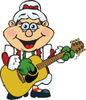 Happy Mrs Claus Playing Christmas Music on an Acoustic Guitar