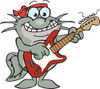 Happy Black Catfish Playing an Electric Guitar