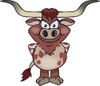 Happy Longhorn Bull Standing