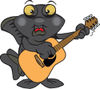 Happy Black Moor Fish Playing an Acoustic Guitar
