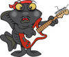 Happy Black Moor Fish Playing an Electric Guitar