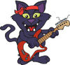 Black Cat Playing an Electric Guitar