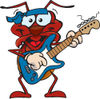 Happy Ant Musician Playing an Electric Guitar