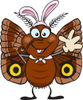 Friendly Waving Moth Wearing Easter Bunny Ears