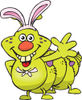 Friendly Waving Caterpillar Wearing Easter Bunny Ears