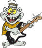 Cartoon Happy Zombie Playing an Electric Guitar