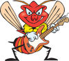 Cartoon Wasp Playing an Electric Guitar
