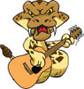 Cartoon Happy Rattlesnake Playing an Acoustic Guitar