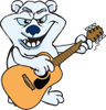 Cartoon Polar Bear Playing an Acoustic Guitar