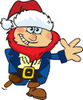 Friendly Waving Male Pirate Wearing a Christmas Santa Hat