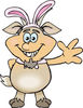 Friendly Waving Faun Pan Wearing Easter Bunny Ears