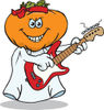 Cartoon Jackolantern Ghost Playing an Electric Guitar