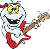 Cartoon Evil Ghost Playing an Electric Guitar