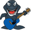 Cartoon Happy Orca Killer Whale Playing an Acoustic Guitar