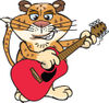 Cartoon Happy Leopard Playing an Acoustic Guitar