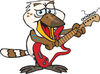 Cartoon Happy Kookaburra Playing an Electric Guitar
