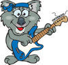 Cartoon Happy Koala Playing an Electric Guitar