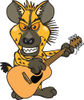 Cartoon Hyena Playing an Acoustic Guitar