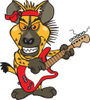 Cartoon Hyena Playing an Electric Guitar