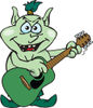 Cartoon Goblin Playing an Acoustic Guitar