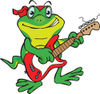 Cartoon Happy Gecko Playing an Electric Guitar