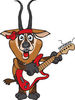 Cartoon Happy Gazelle Playing an Electric Guitar