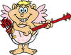Happy Valentines Day Cupid Playing a Banjo