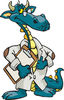 Dragon Scientist, Doctor, Or Professor In A Lab Coat, Holding A Clipboard