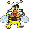 Bumble Bee Character Pulling Back His Lips While Making A Funny Face