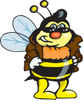 Bumble Bee Character In A Leather Jacket, Wearing Shades And Resting His Hands O...