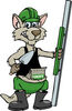 Clipart Illustration of a Kangaroo Concrete Worker With Tools