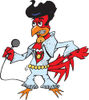 Red Rooster Elvis Impersonator Dancing And Singing