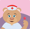 Friendly Teddy Bear Nurse Holding A Sucker