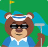 Cool Bear Wearing Shades And Golfing