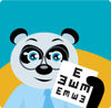 Giant Panda Bear Optometrist In Spectacles, Holding Up An Eye Chart