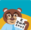 Optometrist Bear In Spectacles, Holding Up An Eye Chart