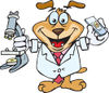Scientist Dog Holding Samples And A Microscope