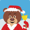 Brown Charity Bell Ringer Teddy Bear In A Santa Suit